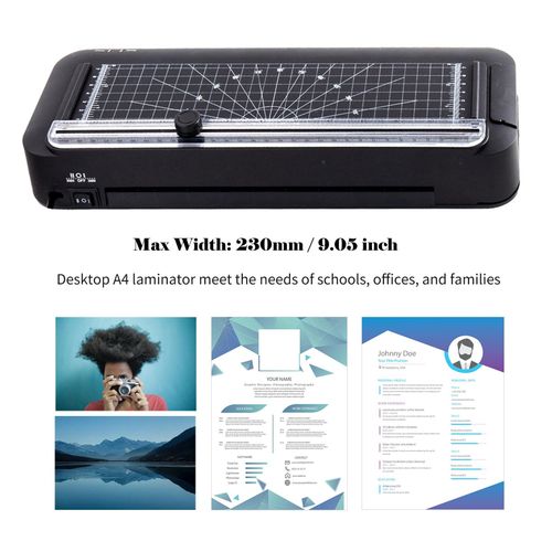 Thermal Laminator Desktop A4 Laminator Machine with Laminating Punching Paper Cutting Function Automatic Laminator Paper Trimmer for Home School Office 300mm/min NO5137