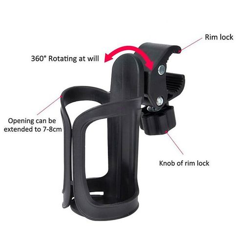 Universal Drink Holder Pvc Black Water Cup Holder Bracket For Baby Buggies/umbrella Buggies/children's Tricycles/bicycles