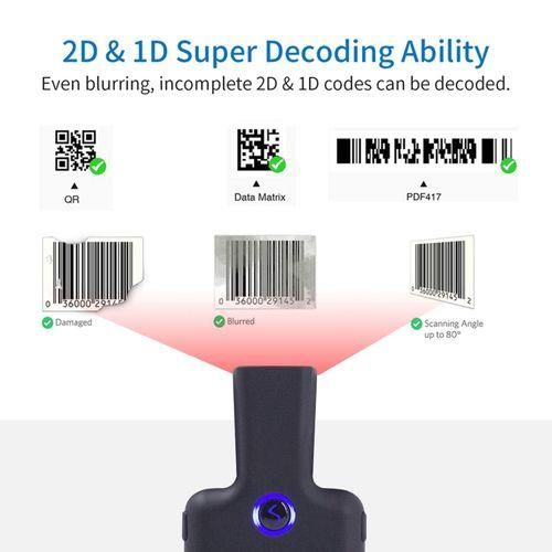 HC101D  2D Bluetooth Barcode Scanner  Side