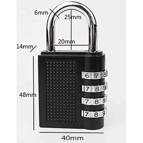 4 Digit Combination Password Lock Zinc Alloy Security Lock Suitcase Luggage Coded Lock Cupboard Cabinet Locker Padlock-ejv