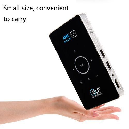 C6 1G8G Android System Intelligent DLP HD Mini Projector Portable Home Mobile Phone Projector: AU Plug White