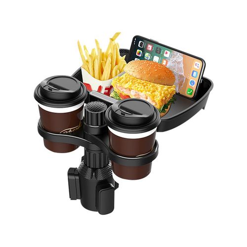 360 Rotating Food Tray Organize Drink Holder Car Beverage Coffee Hamburger Water Cup Position Shelf Dinner Tray With Swivel Base