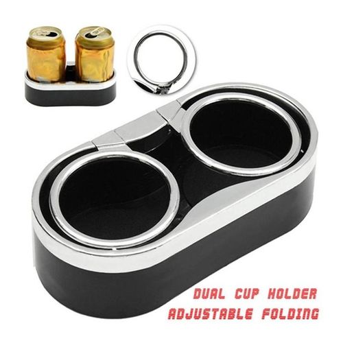 Dual Hole Car Cup Holder Drink Water Coffee Bottle Folding Holder Can Mounts