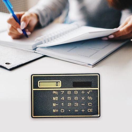 8 Digit Calculator With Solar Power Compact LCD Black