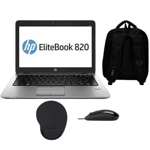 Hp Refurbished EliteBook 820(12.5-inch,Core I7, 16GB RAM, 1TB HDD , PLUS FREE MOUSE PAD ,MOUSE& BAG - Black(6MTHS WRTY)