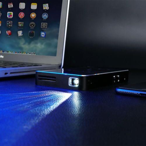 DLS6E 854x480P 150 Lumens Portable Home Theater LED HD Mini Digital Projector, Android 7.1, 1G8G, EU Plug