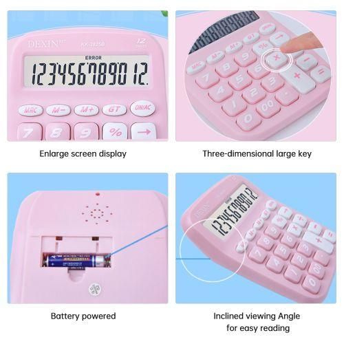 Cute Calculator 12 Digit Large LCD Display Big Button Candy
