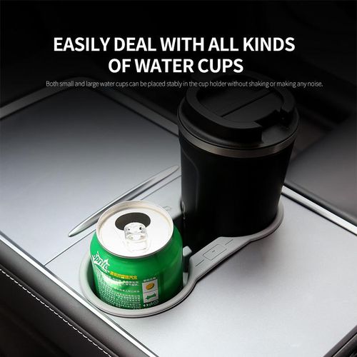 Water Cup Holder For Tesla Model 3/y 2023 Center Console Storage Box Insert Non-Slip Silicone Phone Organizer Limiter Anti-Bump