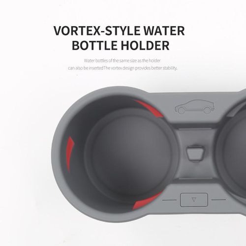 Water Cup Holder For Tesla Model 3/y 2023 Center Console Storage Box Insert Non-Slip Silicone Phone Organizer Limiter Anti-Bump