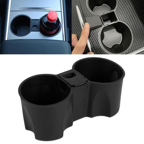 Car Cup Holder For Tesla Model 3 Anti-Skid Silicone Water Cup Holder Cover Beverage Holder Double Hole Car Accessories