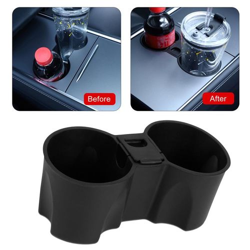 Car Cup Holder For Tesla Model 3 Anti-Skid Silicone Water Cup Holder Cover Beverage Holder Double Hole Car Accessories