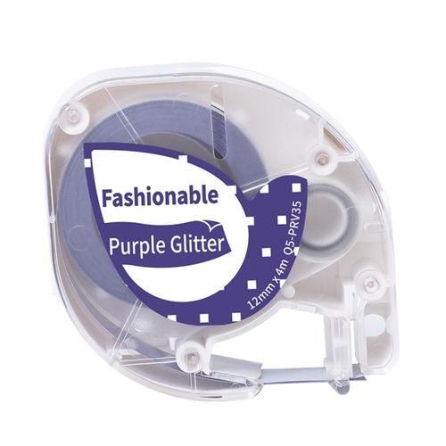 12mm Label Ribbon White Word On Purple Thermal Transfer