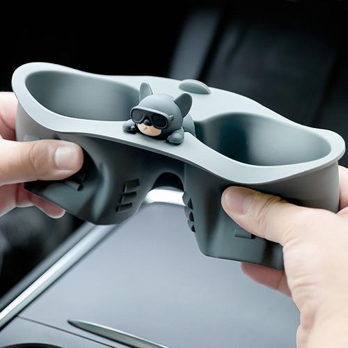 For Tesla Model 3 Model Y Car Centre Console Cup Holder Mug Storage Rack Cartoon Silicone Cup Holder