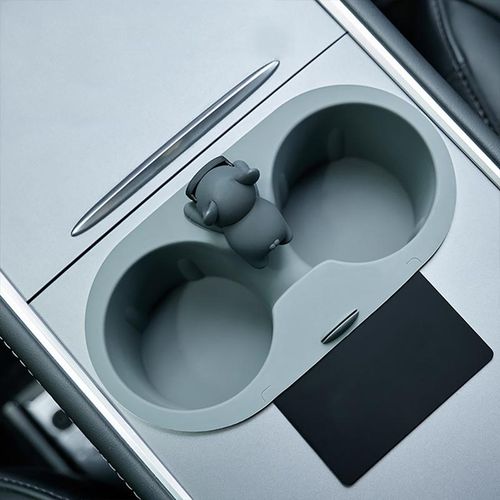 For Tesla Model 3 Model Y Car Centre Console Cup Holder Mug Storage Rack Cartoon Silicone Cup Holder