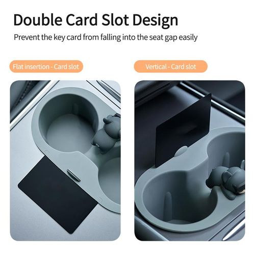 For Tesla Model 3 Model Y Car Centre Console Cup Holder Mug Storage Rack Cartoon Silicone Cup Holder