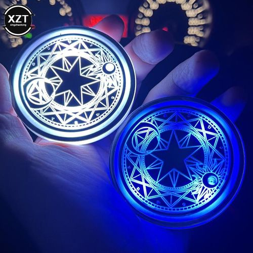 2pcs Universal Luminous Car Water Cup Coaster Holder 13 Colors Usb Charging Led Car Interior Decoration Atmosphere Light Coaster