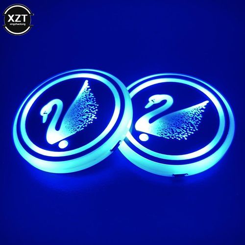 2pcs Universal Luminous Car Water Cup Coaster Holder 13 Colors Usb Charging Led Car Interior Decoration Atmosphere Light Coaster