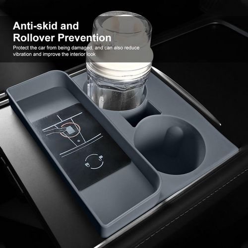 Multifunctional Car Cup Holder Adjustable Car Center Console Organizer Stable Auto Insert Water Cup Bracket For Tesla Model 3/y