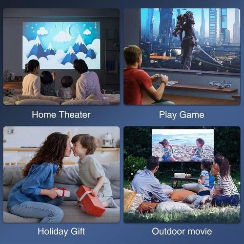 Mini Projector With Android TV, 350 ANSI WiFi 6 Bluetooth Projector Native 1080P 4K Supported Outdoor Movie Projector