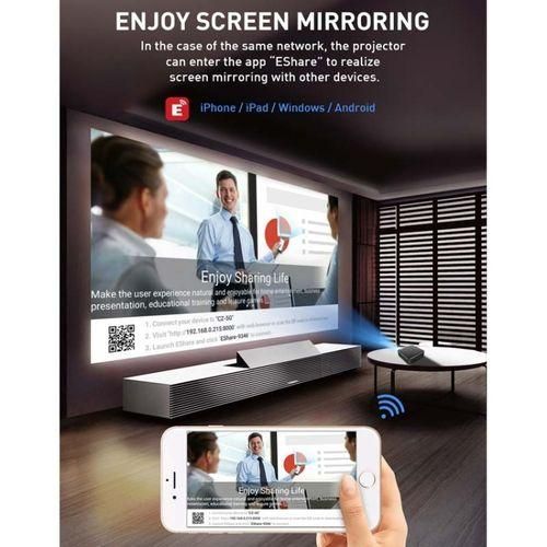 P11 4K HD DLP Mini 3D Projector 4G  32G Smart Micro Convenient Projector, Style:EU PlugBlack