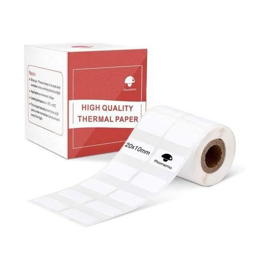 600pcs Roll 20x10mm Square SelfAdhesive Thermal Labels