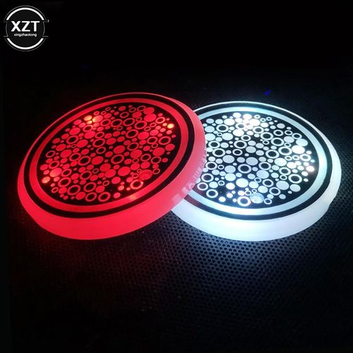 2pcs Universal Luminous Car Water Cup Coaster Holder Usb Charging Led Car Interior Decoration Atmosphere Light Coaster