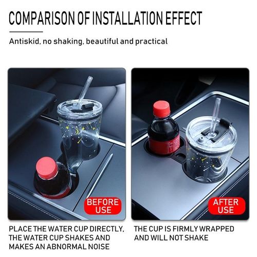 For Tesla Model 3 Y Car Water Cup Holder Silicone Central Control Cup Sper Drink Water Bottle Can Anti-Fall Mount Stand Base