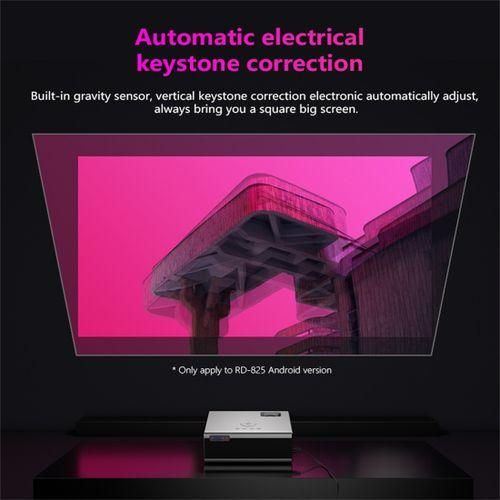 RD825 1280x720 2200LM Mini LED Projector Home Theater, Mobile Phone Version Silver