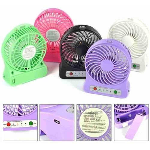 Summer Mini 3 Gear Speed Fan Rechargeable Powered Battery USB Charge Cooling Fan With Reading light