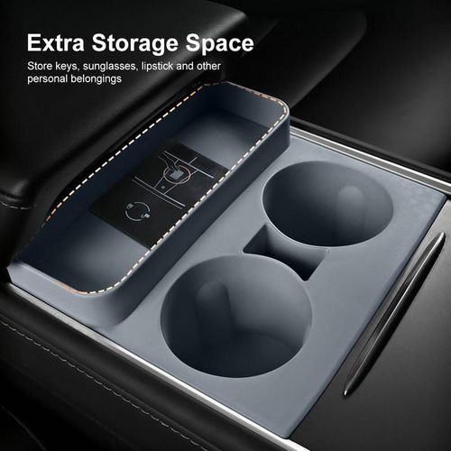 Car Cup Holder Insert Center Console Organizer Tray Water Cup Holder Insert For Tesla Model 3/y 2021 2022 2023 Auto Accessories
