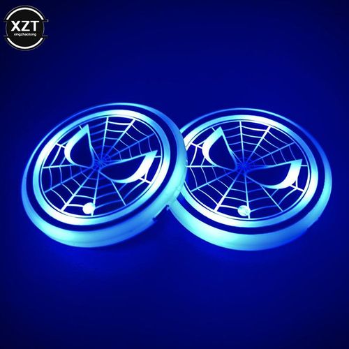 2pcs Universal Luminous Car Water Cup Coaster Holder 7 Colors Usb Charging Led Car Interior Decoration Atmosphere Light Coaster