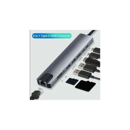 Usb 8 In 1 Type C 3 1 To 4k Hdtv Hub Adapter With Sd Tf Rj45 Reader Pd Fast Charge For Macbook Notebook Computer