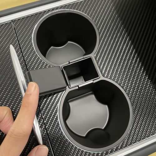 2023 M3 My Center Console Cup Holder Insert For Tesla Model 3 Y 2022 Silicone Interior Slot Slip Drink Limiter Car Accessories