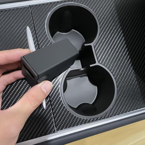 2023 M3 My Center Console Cup Holder Insert For Tesla Model 3 Y 2022 Silicone Interior Slot Slip Drink Limiter Car Accessories