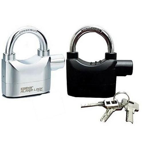 Kinbar  Siren Alarm Padlock -Zinc Alloy - Black