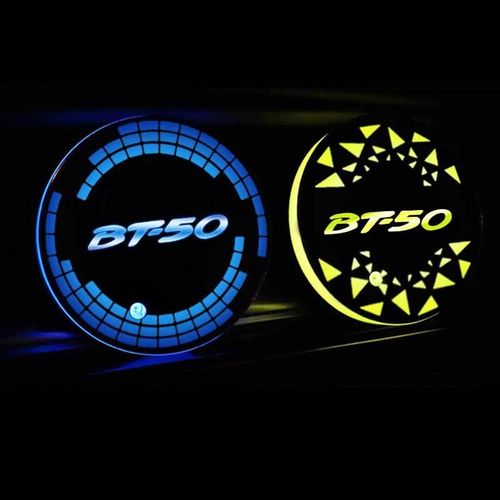 Colorful Change Car Drinks Holders For Mazda Bt50 Decorative Usb Charging Coaster Pad Luminous Modified Non-Slip Water Cups Mat