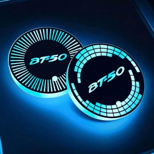 Colorful Change Car Drinks Holders For Mazda Bt50 Decorative Usb Charging Coaster Pad Luminous Modified Non-Slip Water Cups Mat