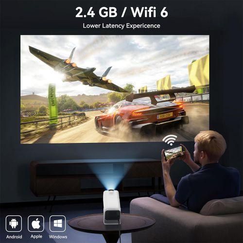 Tikin Mini Projector, Android TV 11.0 Movie Projector Portable