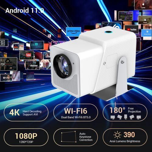 Tikin Mini Projector, Android TV 11.0 Movie Projector Portable
