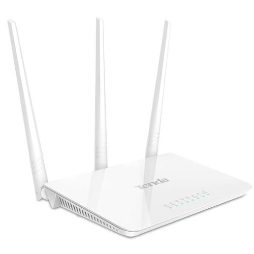 tenda  F3 300Mbps Wi-Fi Router, Easy Setup, WPS Button, Parental Control, Bandwidth Control, Wi-Fi Schedule, with 3 * 5dBi High Power External Antennas (for Streaming Music, Uploading Photos, Video Chatting, Hd Video Streaming- White, N300 F3