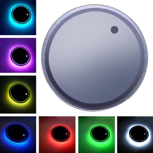 12v Universal Led Car Cup Holder Colorful Rgb Light Mat Pad Drink Coaster Interior Decoration Compatible With