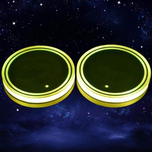 12v Universal Led Car Cup Holder Colorful Rgb Light Mat Pad Drink Coaster Interior Decoration Compatible With