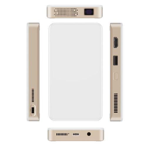 S90 DLP Android 9.0 1GB8GB 4K Mini WiFi Smart Projector, Power Plug:UK PlugWhite