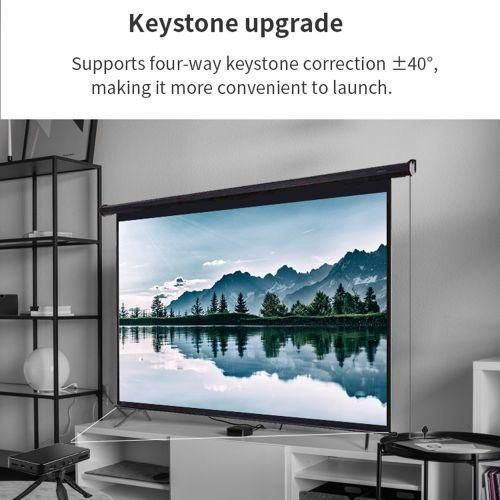 S90 DLP Android 9.0 1GB8GB 4K Mini WiFi Smart Projector, Power Plug:UK PlugWhite