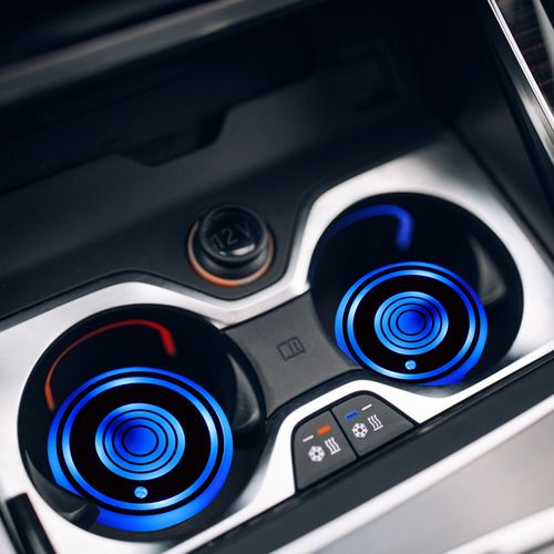 Accessories Led Cup Holder Light Car Lights Mat Lighting Coaster Rechargeable