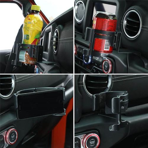 1pc Car Mobile Phone Stand Interior Parts Vehicle Cup Holder For Jeep Wrangler Jk Jl Tj Jt Multi-Function Car Bottle Holder