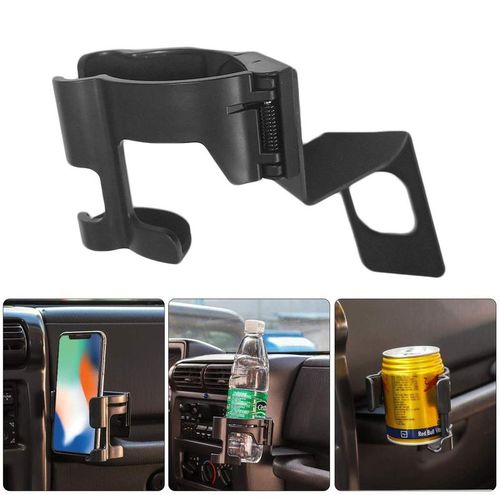 Car Dashboard Cup Holder Insert Drink Phone Stand Bracket Organizer Clip For Jeep Wrangler Tj Jk Jl 1997-2023