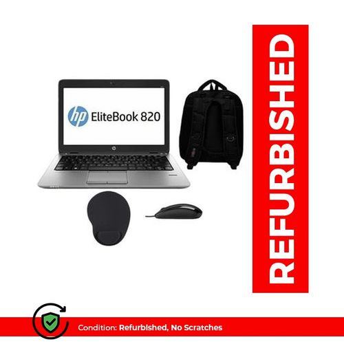 Hp Refurbished EliteBook 820 (12.5-inch,Core I7, 8GB RAM,1TB , PLUS FREE MOUSE PAD, MOUSE & BAG -Black (6MTHS WRTY)