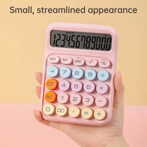 Mechanical Calculator 12 Digit Large LCD Display Big Round