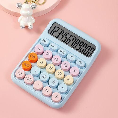 Mechanical Calculator 12 Digit Large LCD Display Big Round